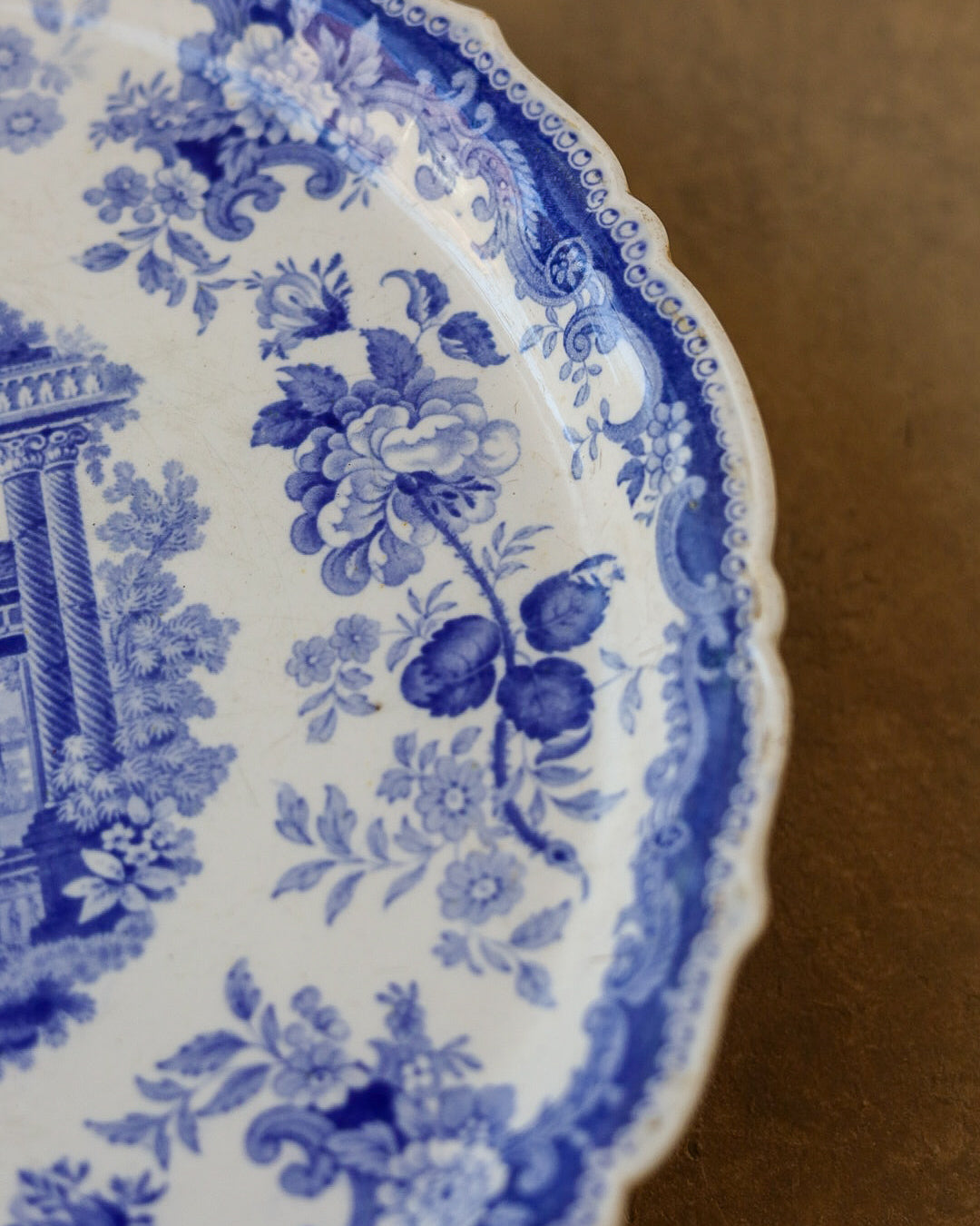 Alzata in Porcellana Inglese Transferware "Athens", Inghilterra Fine Ottocento/Primi Novecento