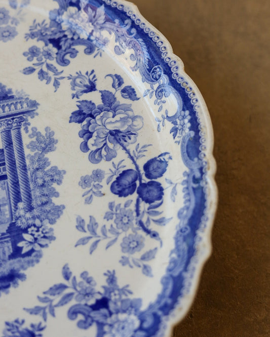 Alzata in Porcellana Inglese Transferware "Athens", Inghilterra Fine Ottocento/Primi Novecento