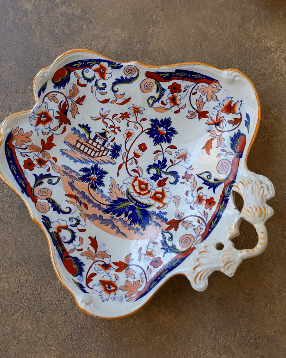 Coppia di Vassoietti Ironstone Inglese Decoro Imari, Attribuiti a Mason's — Inghilterra Metà/Fine Ottocento