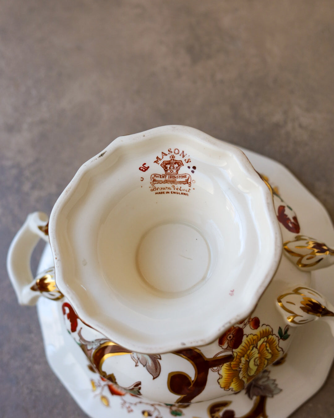 Portafrutta Mason's Ironstone "Brown Velvet", Inghilterra Anni '50/'60