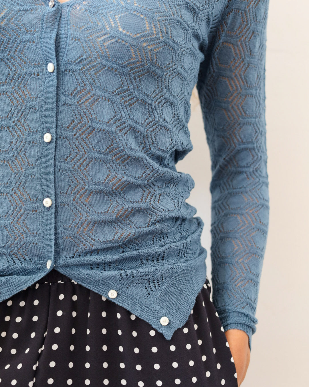 TUYOU 23.23 — Cardigan in Pizzo di Lana ExtraFine Merino — Zegna Baruffa, Maglificio Veneto, Made in Italy