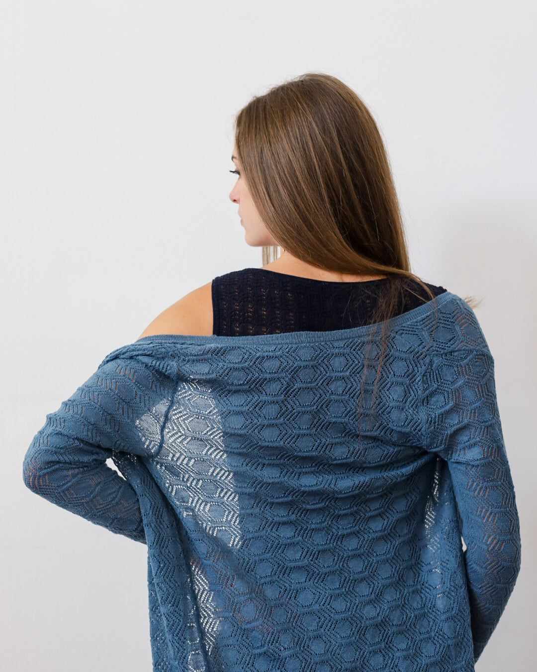 TUYOU 23.23 — Cardigan in Pizzo di Lana ExtraFine Merino — Zegna Baruffa, Maglificio Veneto, Made in Italy