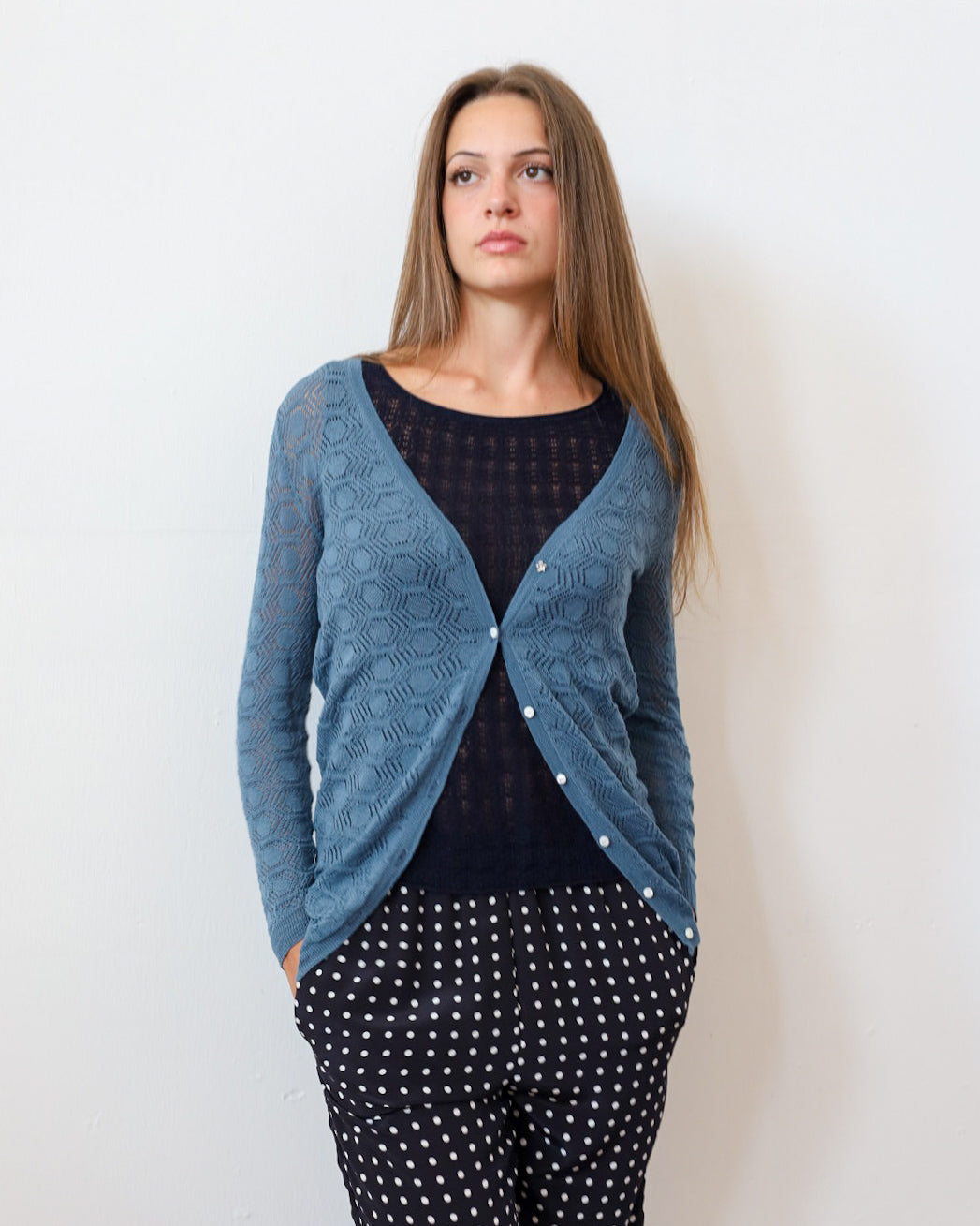 TUYOU 23.23 — Cardigan in Pizzo di Lana ExtraFine Merino — Zegna Baruffa, Maglificio Veneto, Made in Italy