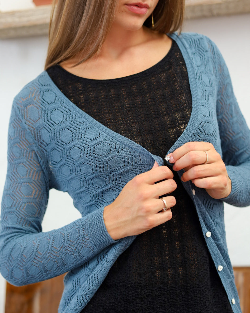 TUYOU 23.23 — Cardigan in Pizzo di Lana ExtraFine Merino — Zegna Baruffa, Maglificio Veneto, Made in Italy