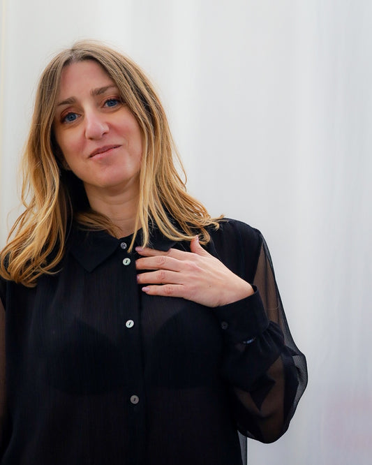 camicia in georgette di pura seta