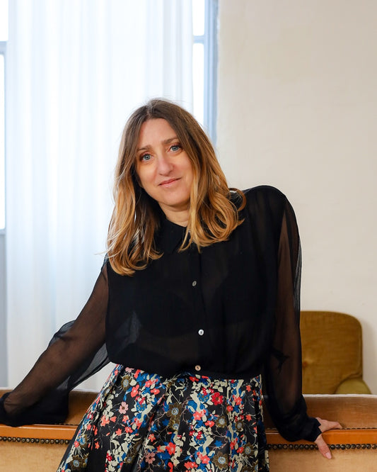 camicia in georgette di pura seta