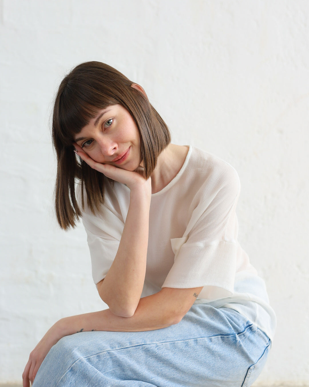 LOVE 35.35 — T-shirt in Tripla Georgette di Pura Seta — Manifattura Marchigiana, Made in Italy