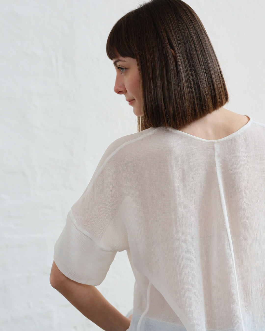 LOVE 35.35 — T-shirt in Tripla Georgette di Pura Seta — Manifattura Marchigiana, Made in Italy