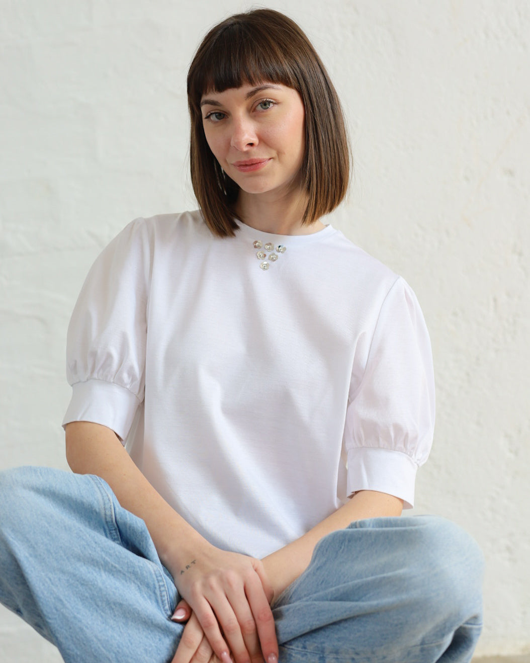 HYP31.31 — T-shirt in Cotone Filo di Scozia — Ricamo a Mano, Manifattura Made in Italy - special