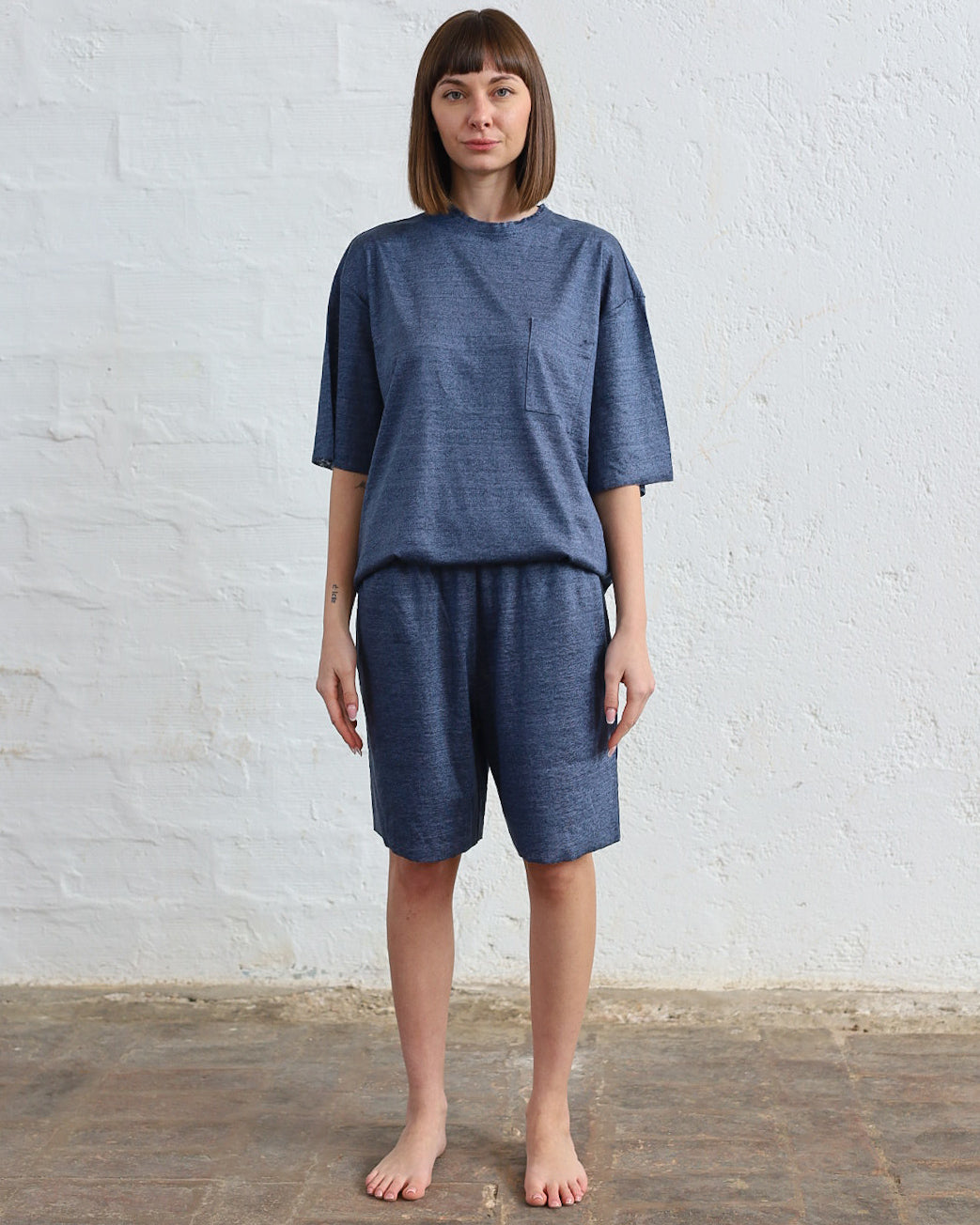 MIRZA 55.55 — Pigiama in Jersey di Lino 100% — Made in Italy