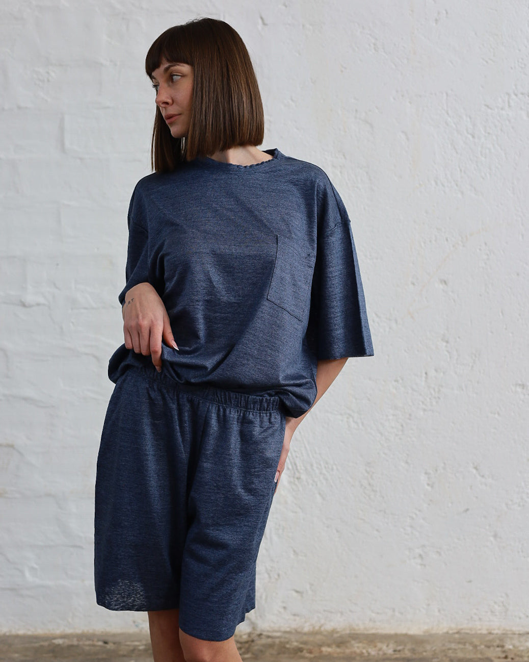 MIRZA 55.55 — Pigiama in Jersey di Lino 100% — Made in Italy
