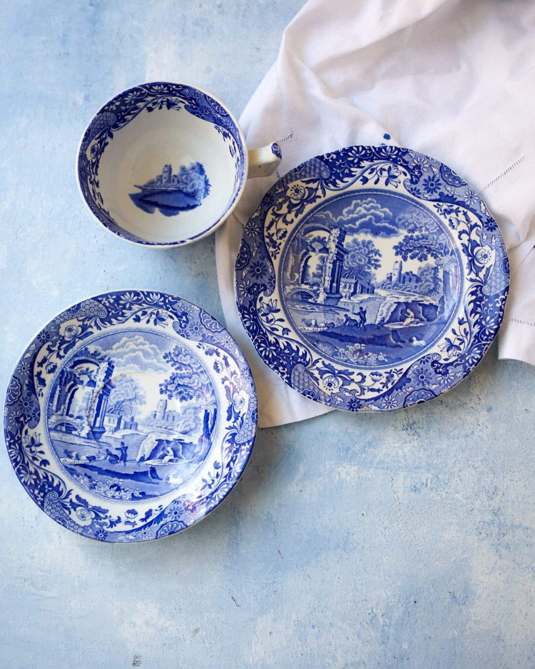 Coppia trio spode decoro italian