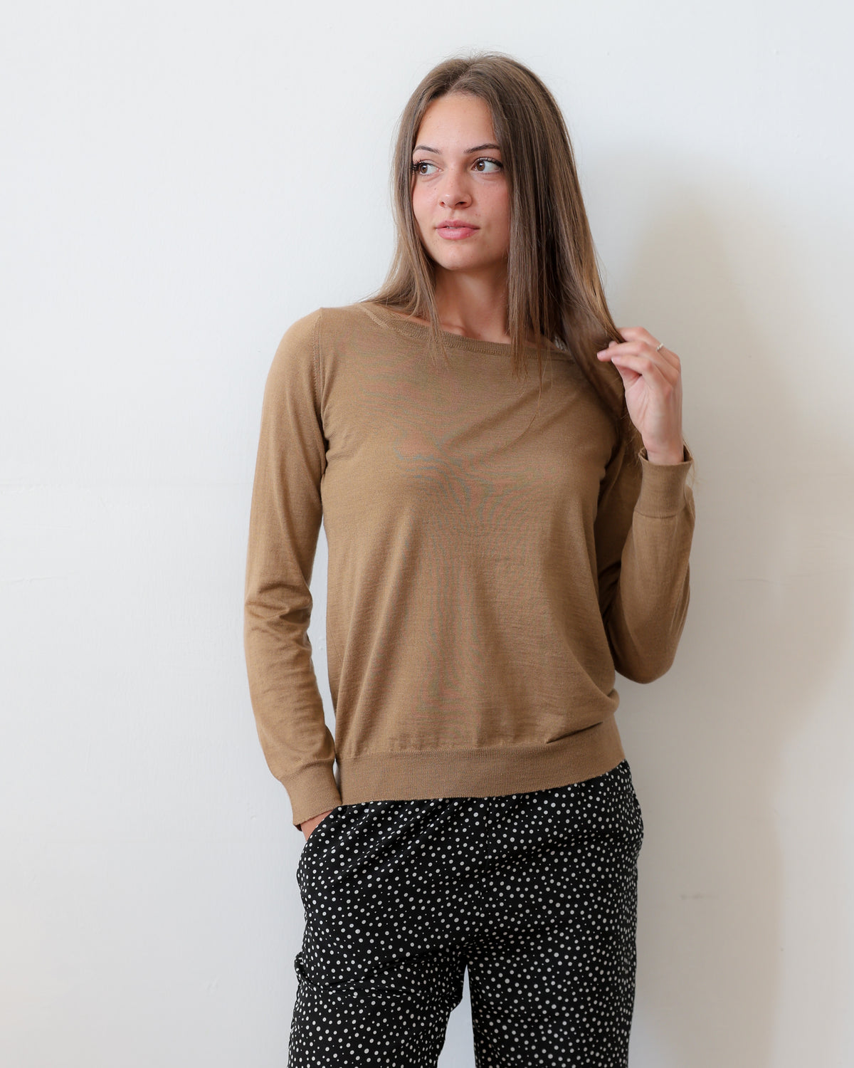LISE 24.24 — Maglia Manica Lunga in Cashmere e Seta — Filato Cariaggi Jaipur, Maglificio Veneto, Made in Italy