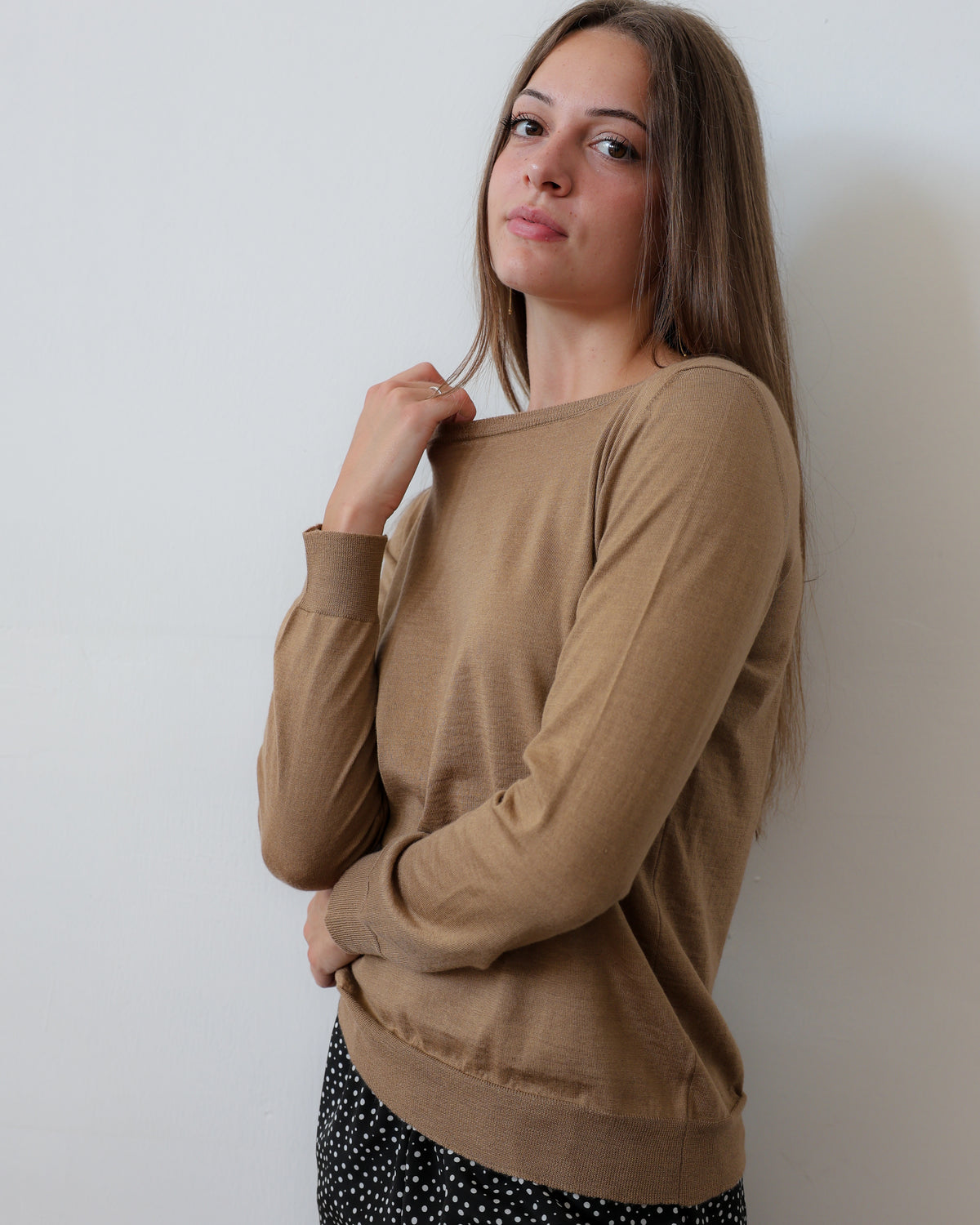 LISE 24.24 — Maglia Manica Lunga in Cashmere e Seta — Filato Cariaggi Jaipur, Maglificio Veneto, Made in Italy