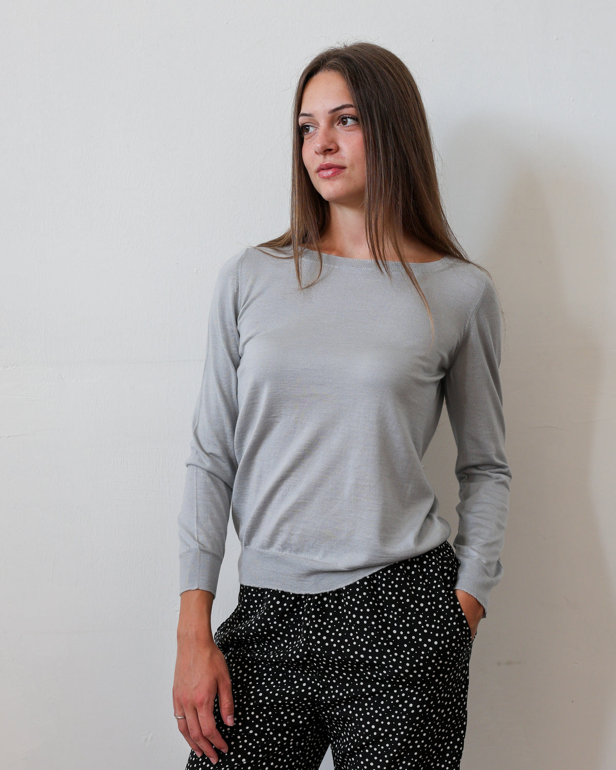 LISE 24.24 — Maglia Manica Lunga in Cashmere e Seta — Filato Cariaggi Jaipur, Maglificio Veneto, Made in Italy