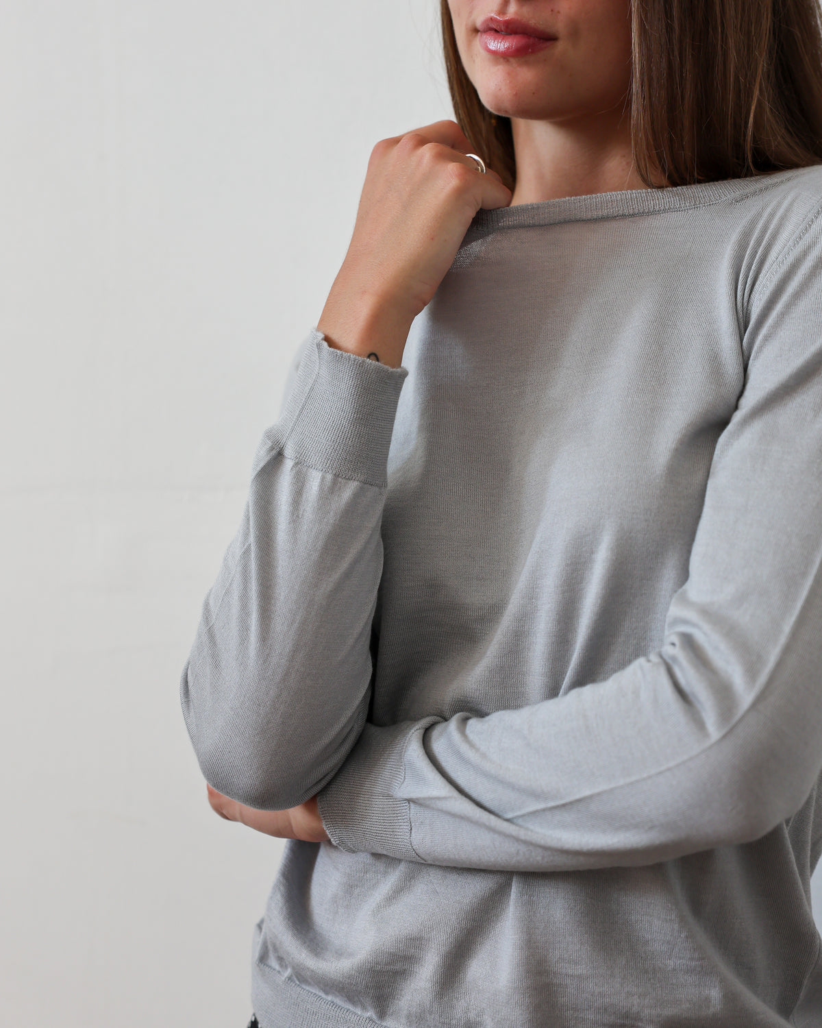 LISE 24.24 — Maglia Manica Lunga in Cashmere e Seta — Filato Cariaggi Jaipur, Maglificio Veneto, Made in Italy