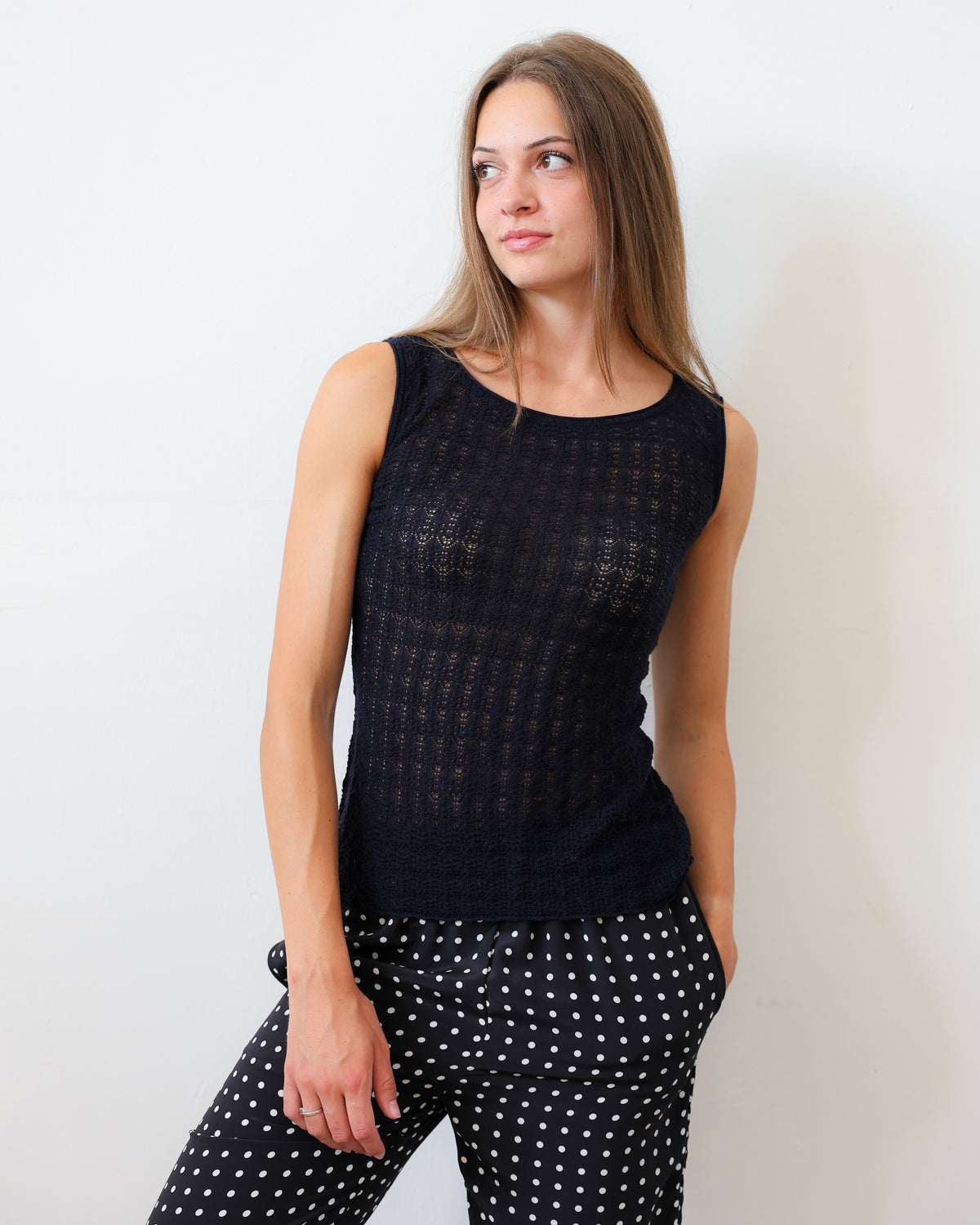 TUYOU 26.26 — Canotta in Pizzo Giapponese Lana ExtraFine Merino — Zegna Baruffa, Maglificio Veneto, Made in Italy
