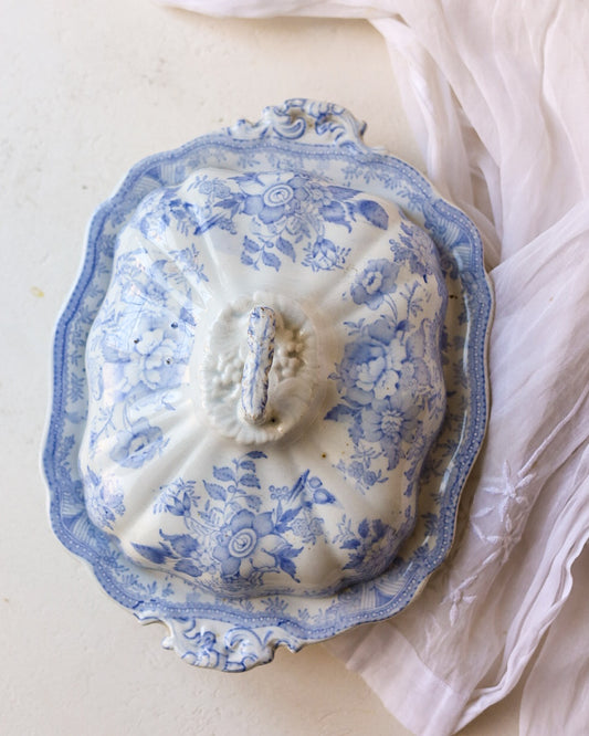 Legumiera in porcellana inglese fine 800 decoro asiatic peasant