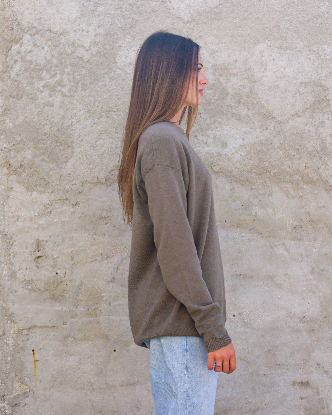 ROSA 22.22 — Maglia girocollo in lana vergine Botto Giuseppe 140s, finezza 7 — Laboratorio artigianale veneto, Made in Italy