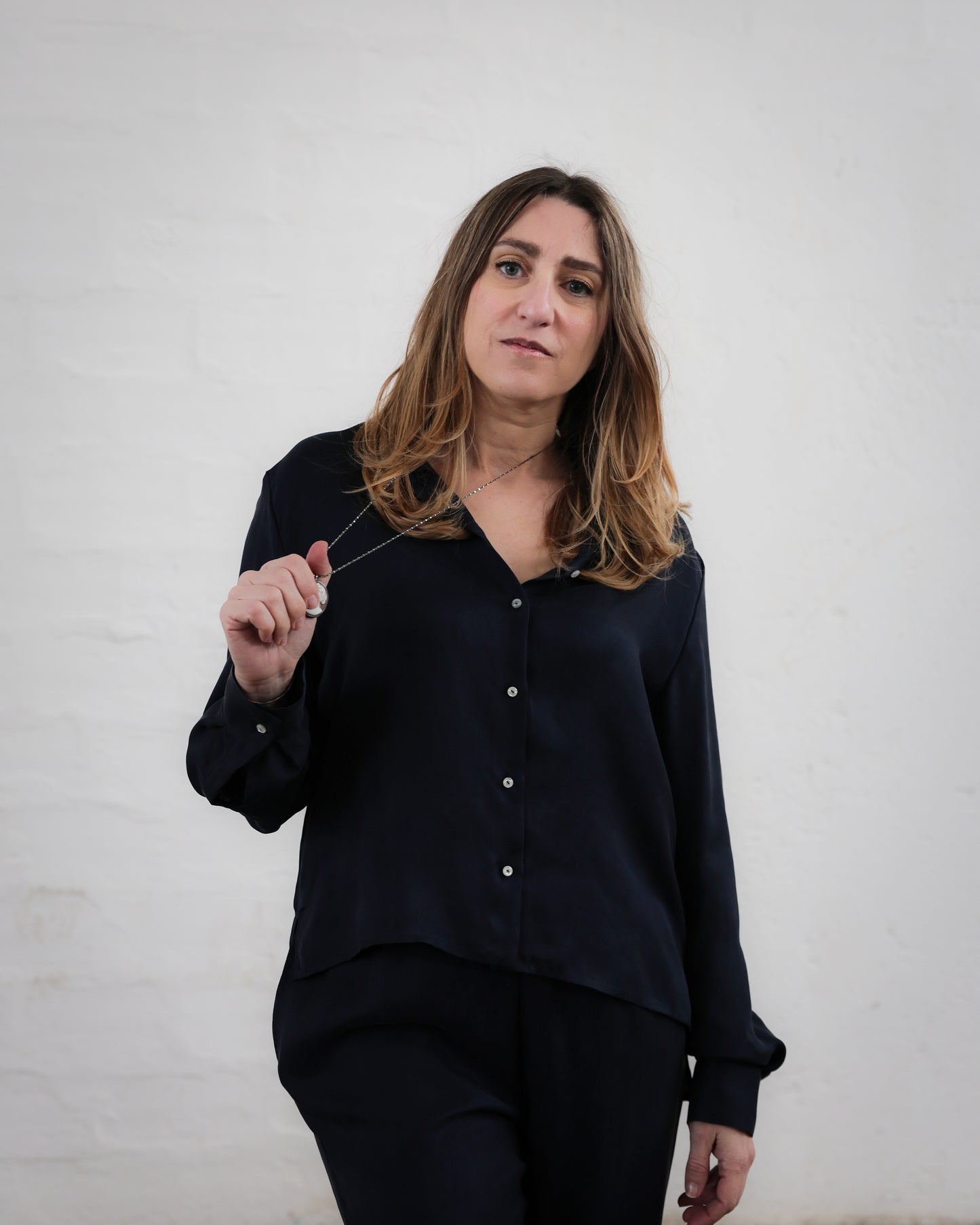 Completo in Twill di Pura Seta — Camicia + Pantalone — Manifattura Artigianale Made in Italy
