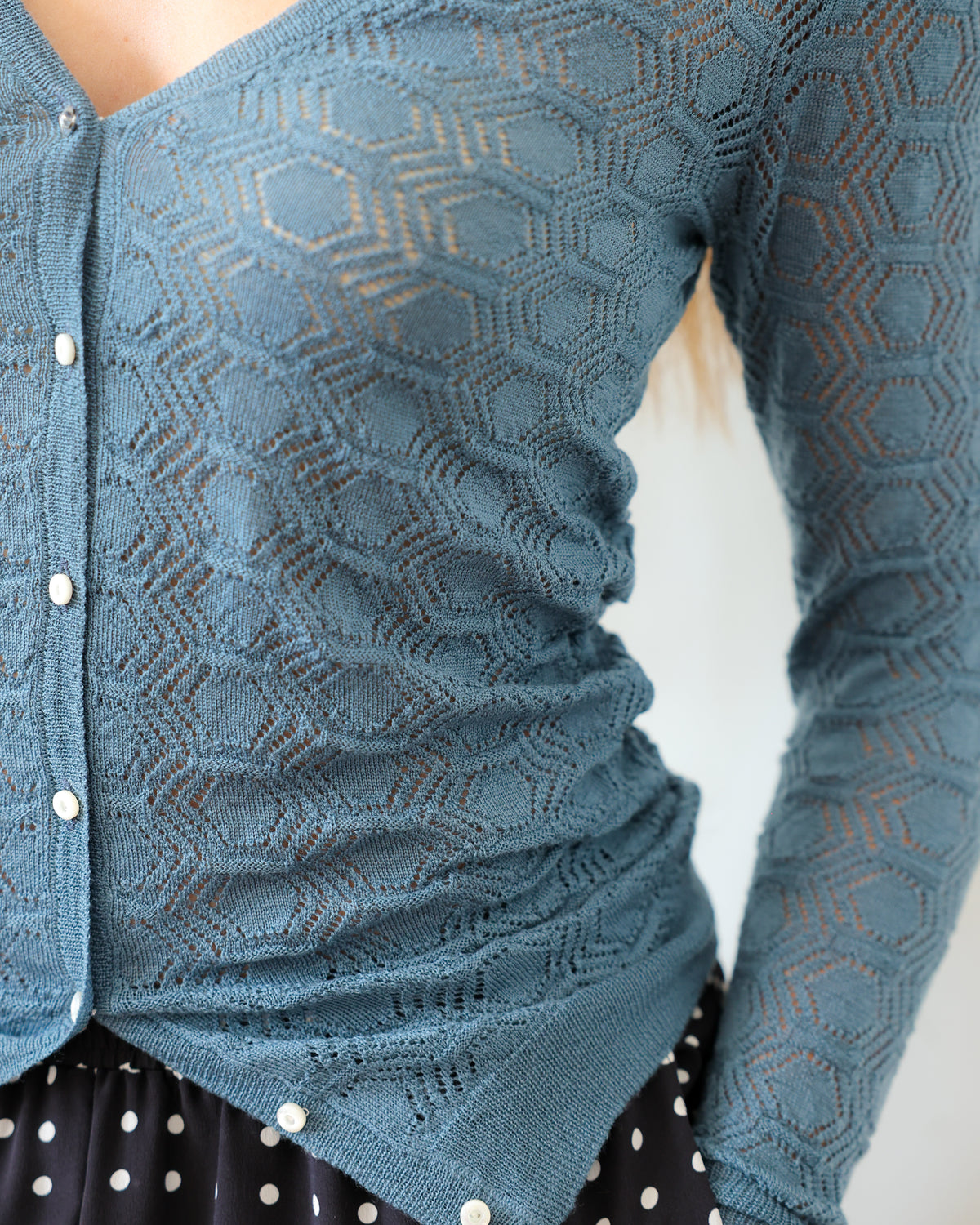 TUYOU 23.23 — Cardigan in Pizzo di Lana ExtraFine Merino — Zegna Baruffa, Maglificio Veneto, Made in Italy