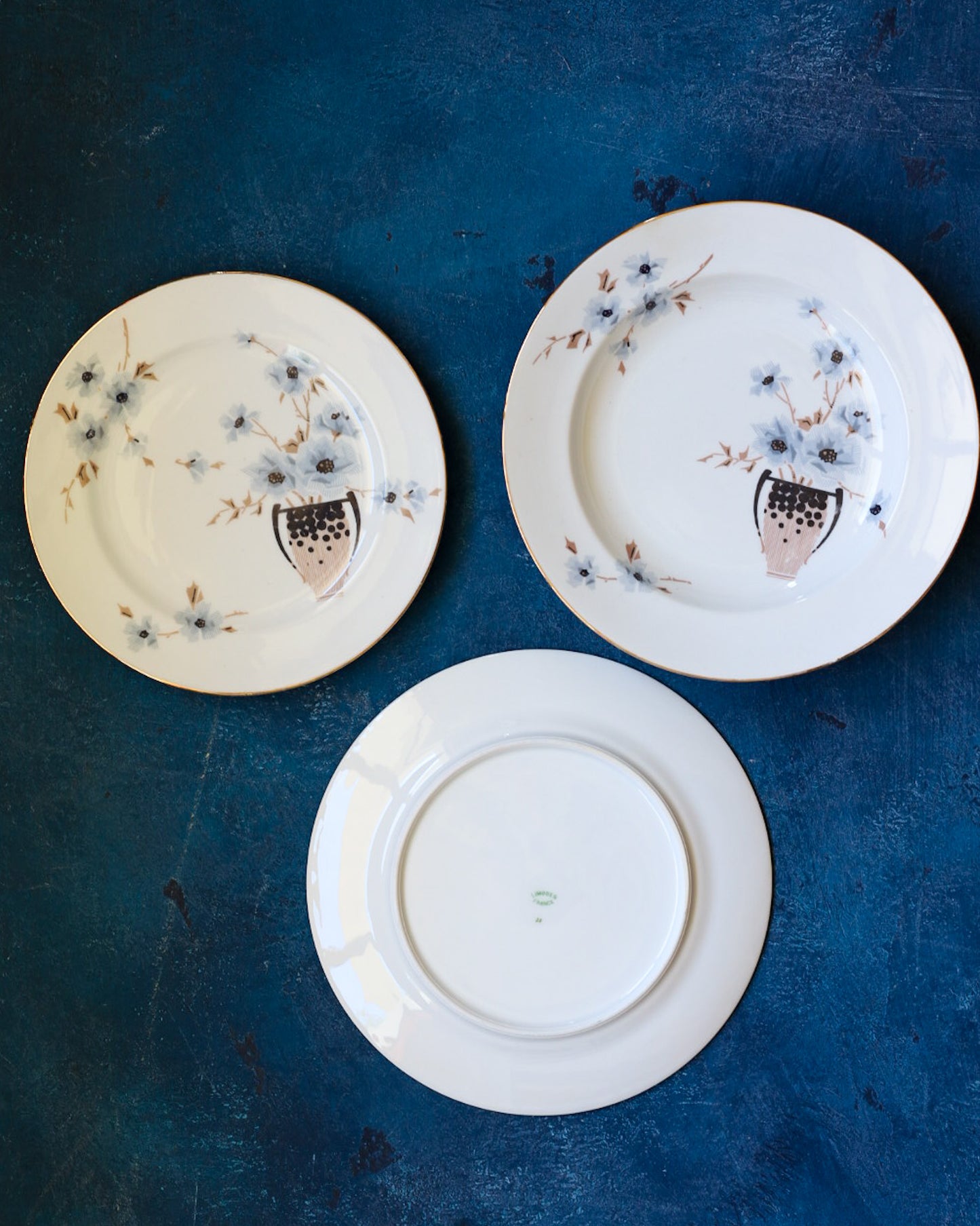 Grande servizio di piatti Limonges da 10 coperti con doppi piatti 69 pezzi