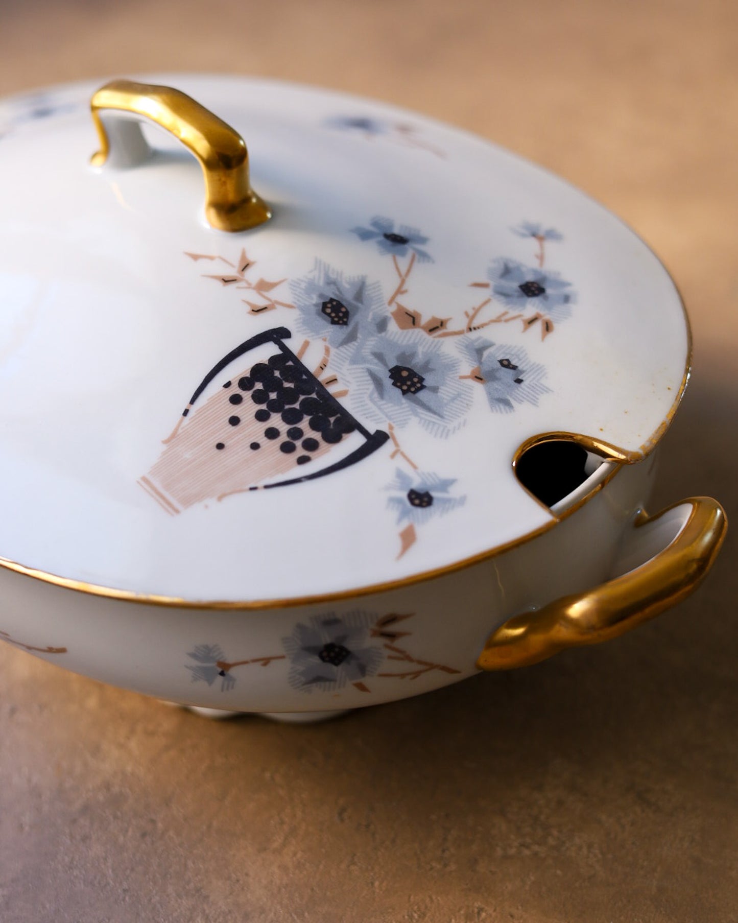 Grande servizio di piatti Limonges da 10 coperti con doppi piatti 69 pezzi