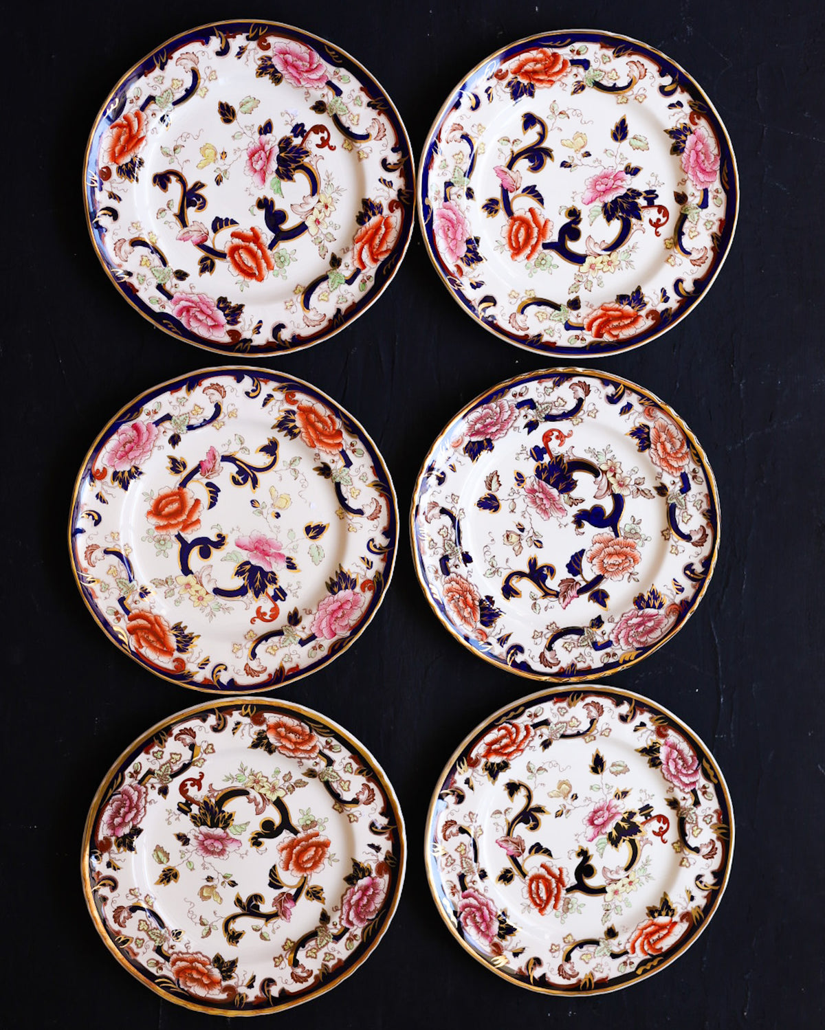 Set di Sei Piatti Mason's "Mandalay", Ironstone a Decoro Mandalay, Prima Metà del Novecento – Anni Sessanta