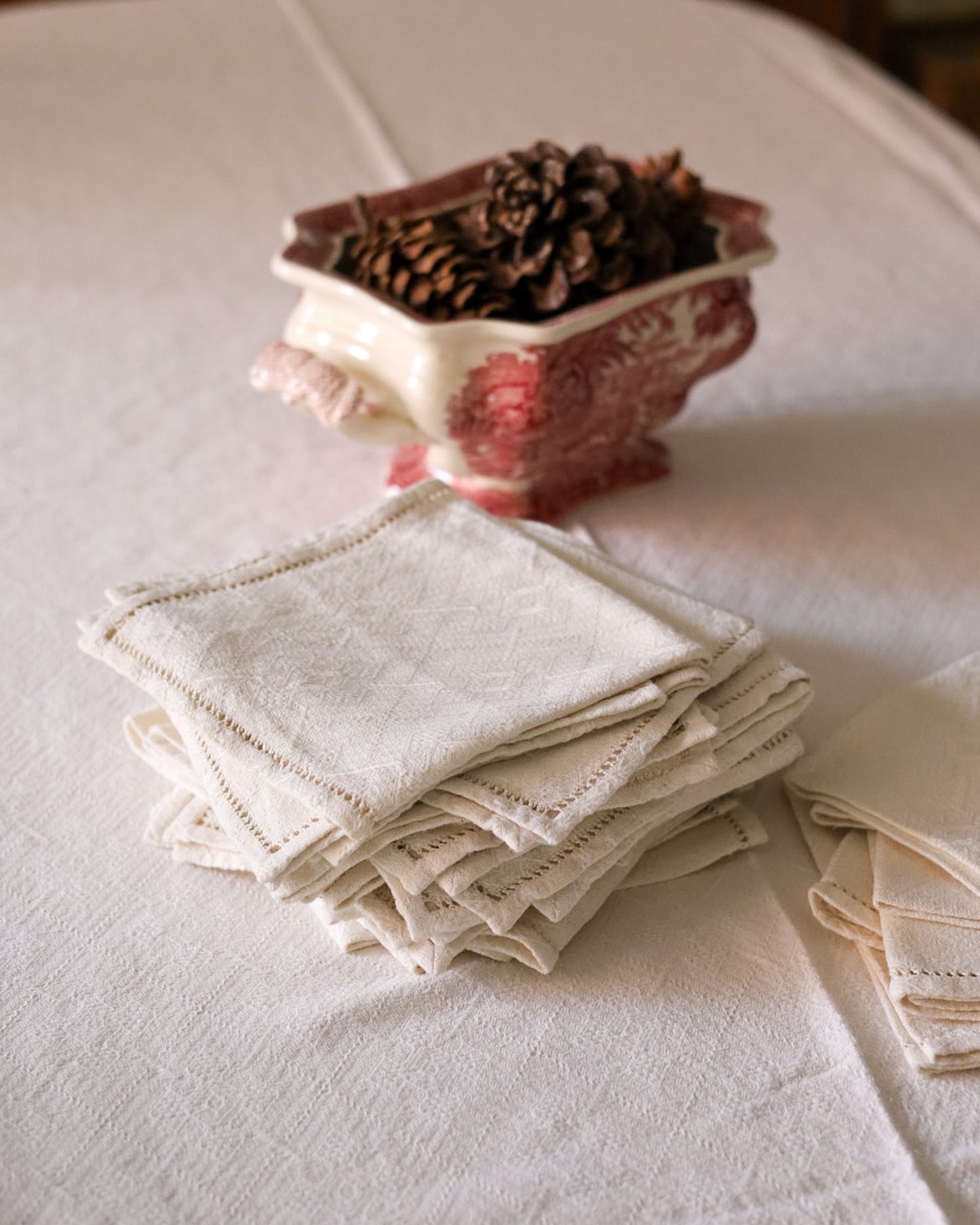 Tovaglia da cucina con 24 tovaglioli tessuta a mano