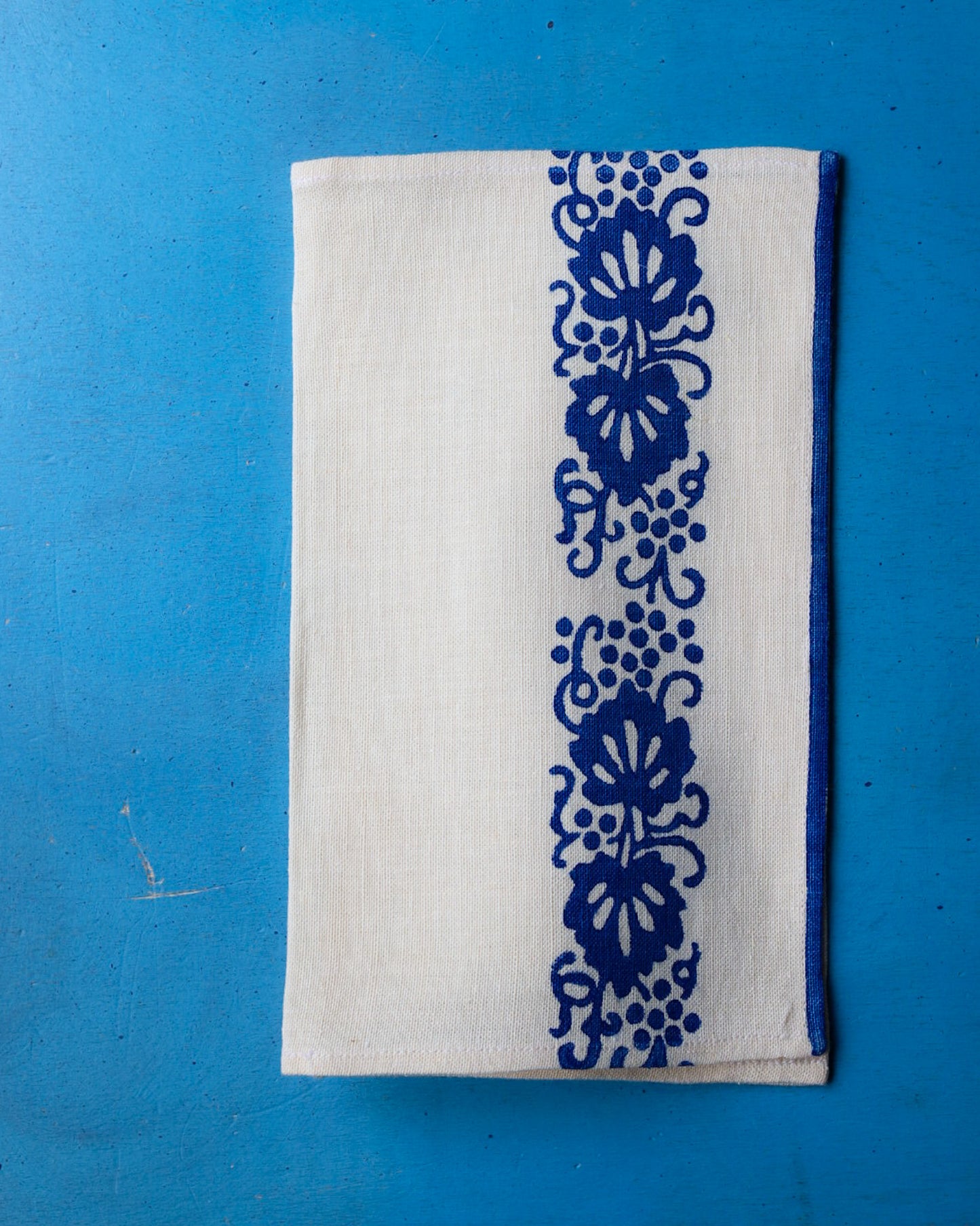 Set quattro portaposate in lino stampate a mano