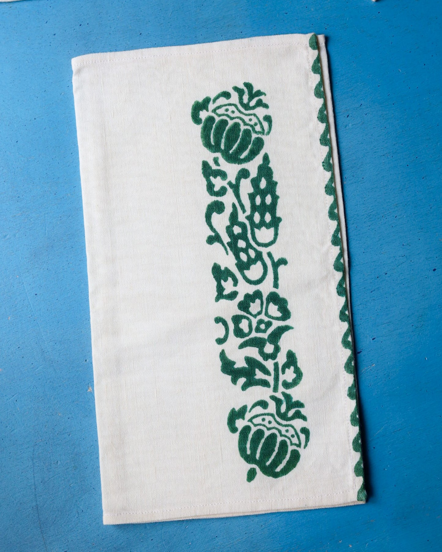 Set quattro portaposate in lino stampate a mano