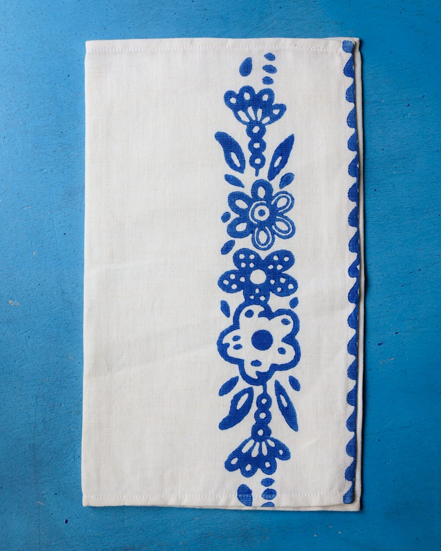 Set quattro portaposate in lino stampate a mano