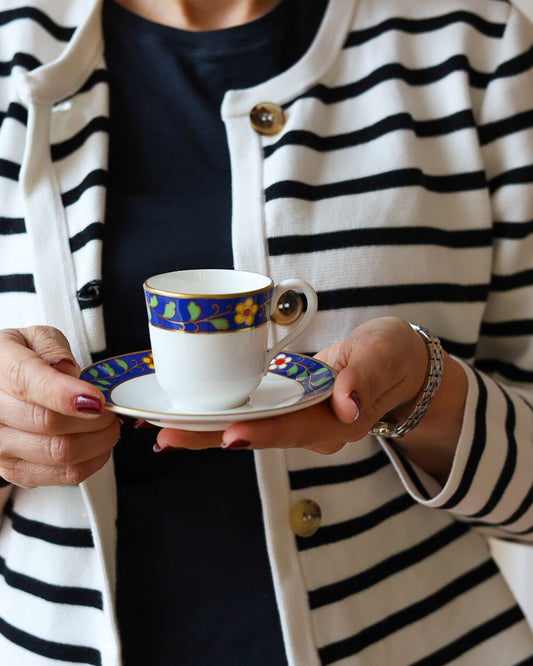 Servizio da caffè da 12 tazzine Richard Ginori Lago decoro Pallanza