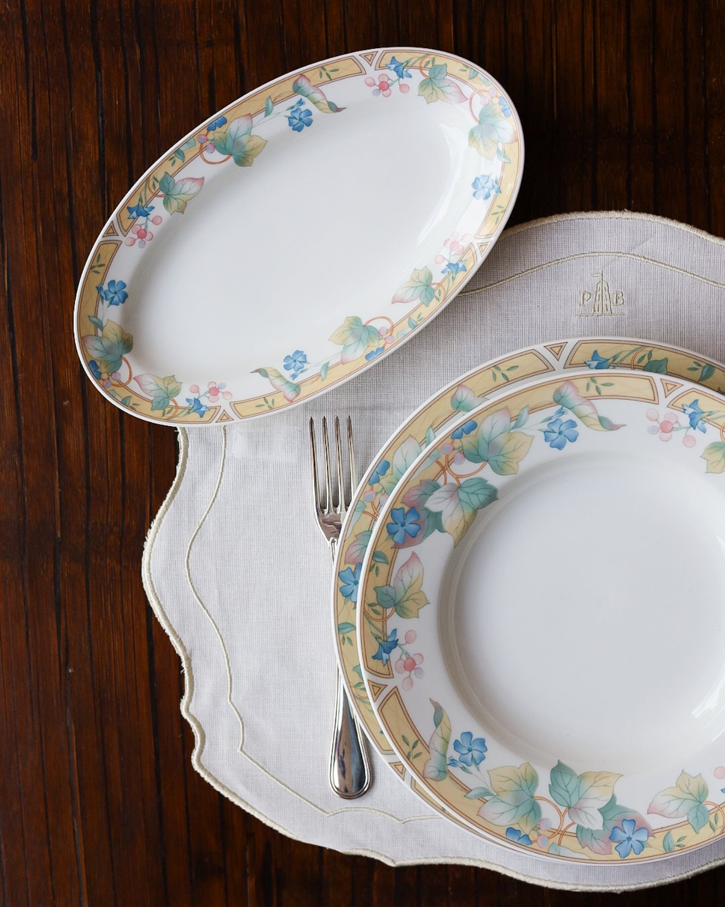 Servizio di piatti da 12 completo Richard Ginori Impero decoro con fiori pastello