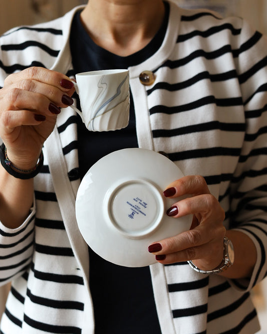 Servizio da caffè da 15 tazzine Richard Ginori Ancona decoro Iris