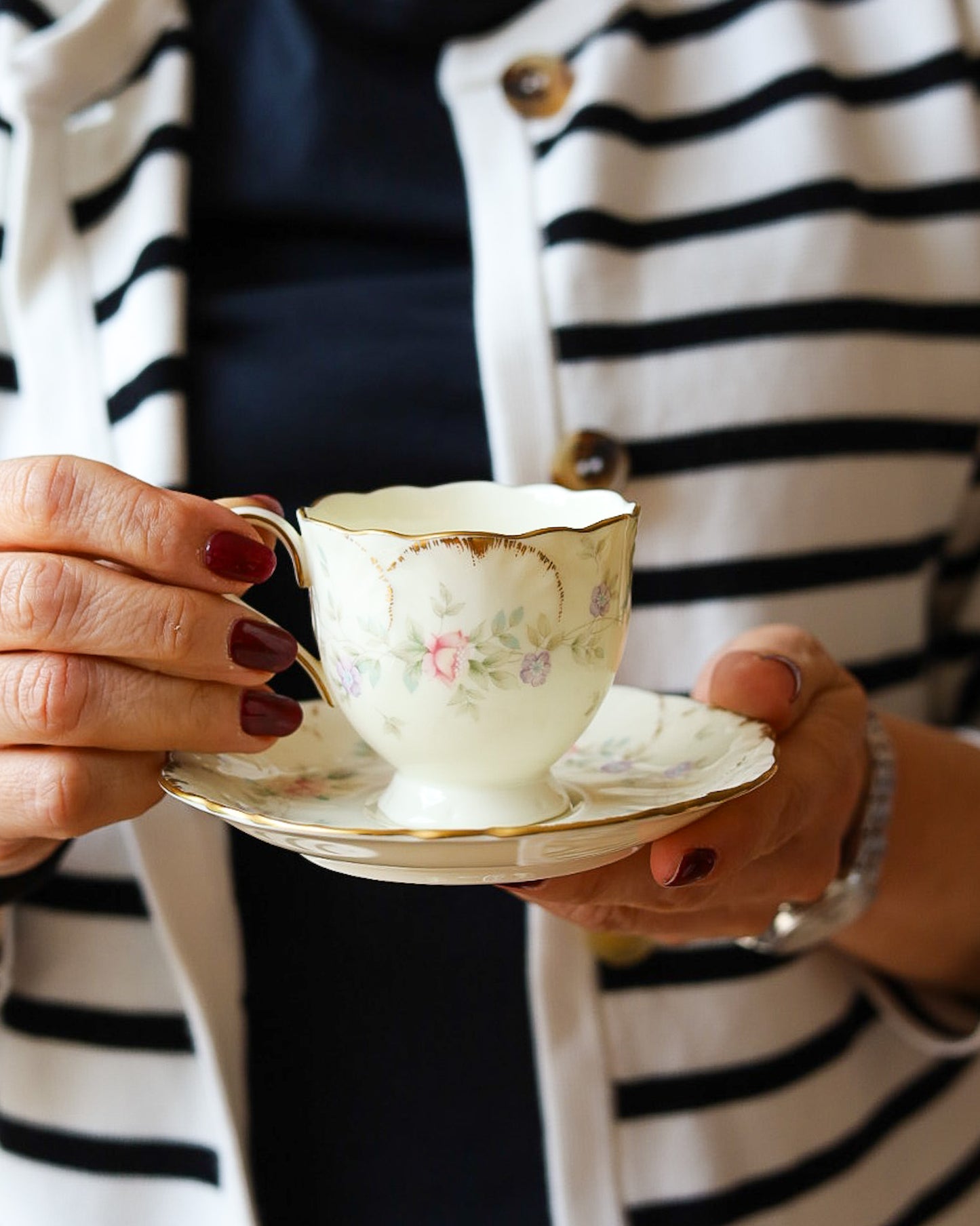Servizio caffè in porcellana Giapponese Nerumi decoro Remembrance da 12 persone