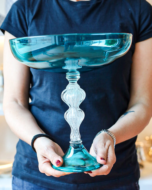 Vaso coppa  la Murrina modello Melodia con pallina in cristallo