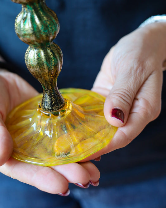 Bicchiere da collezione Gabbiani tulipano giallo Liberty