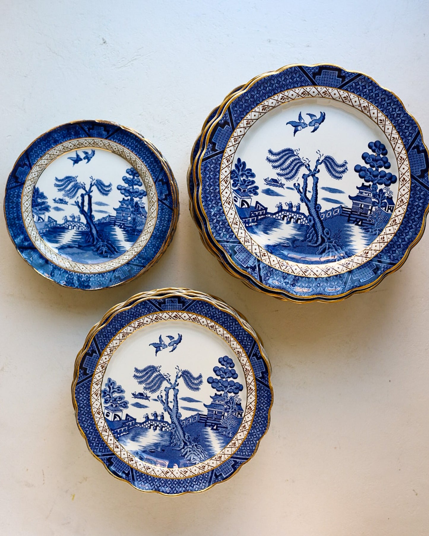 Set di piatti da 12 inglesi decoro willow