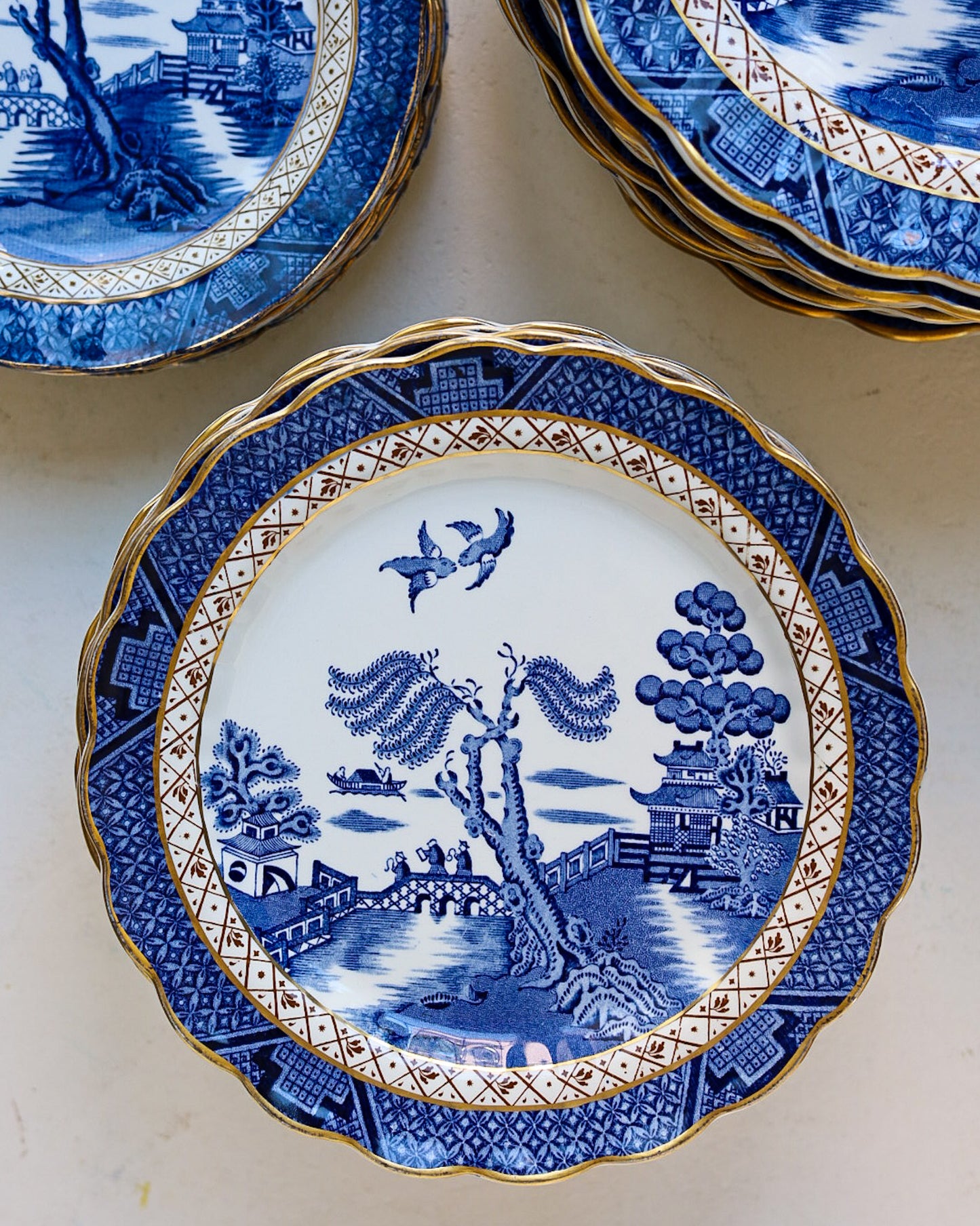 Set di piatti da 12 inglesi decoro willow