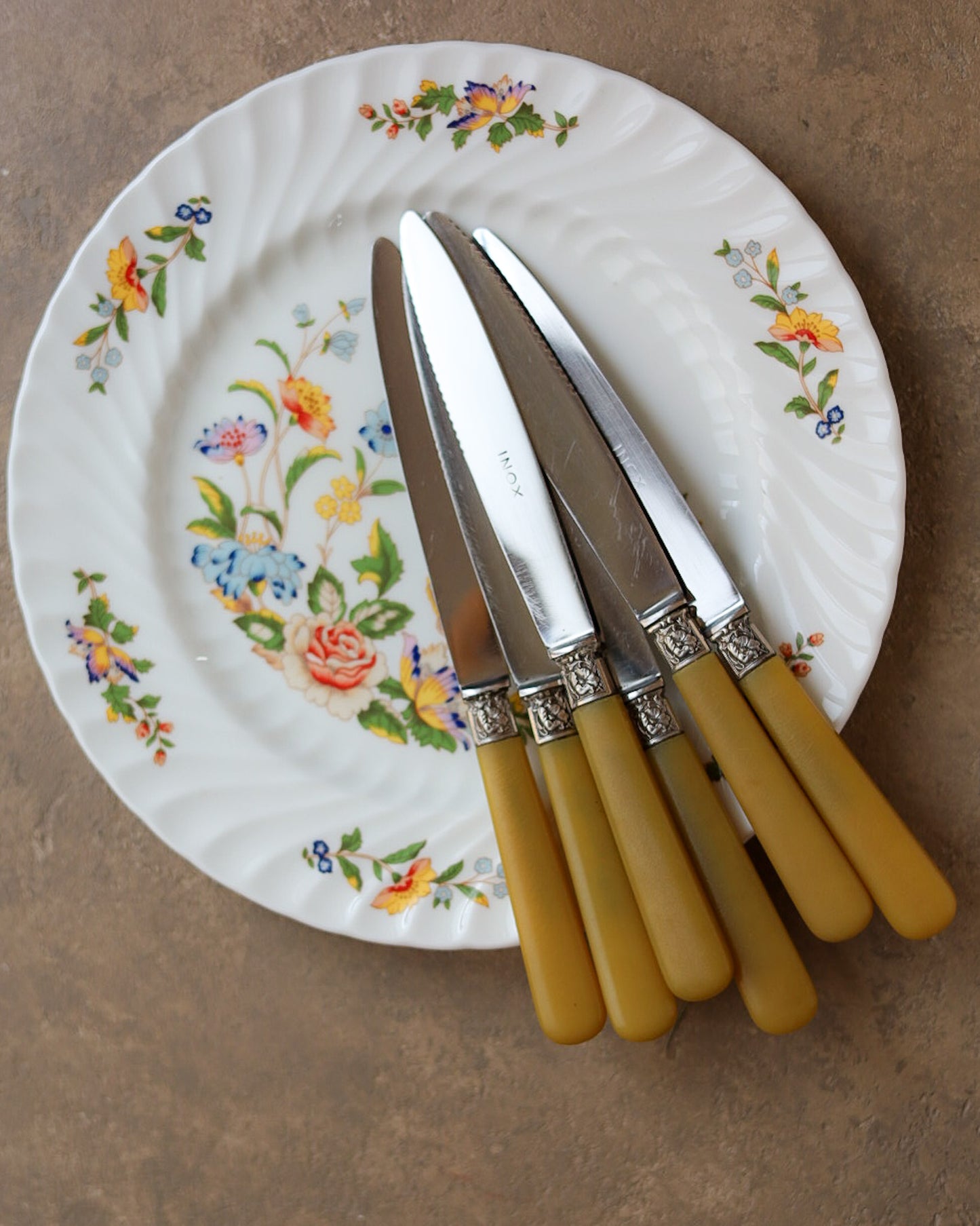 Set di 6 coltelli da pasto con manico in resina