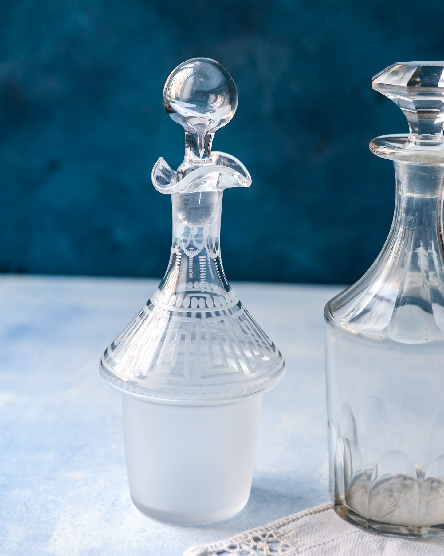 Bottiglie portaliquori in cristallo francese medie