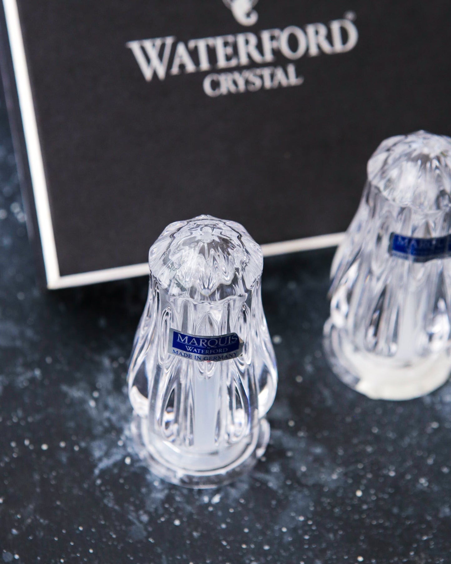 Coppia sale e pepe piccoli in cristallo waterford