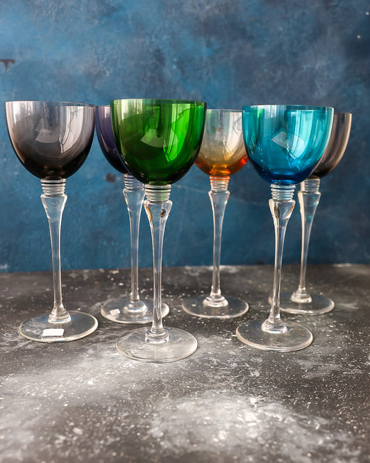 Set di sei bicchieri  flutes saint louis colorati