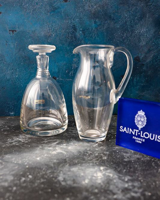 Coppia brocca e bottiglia cristallo Saint Louis