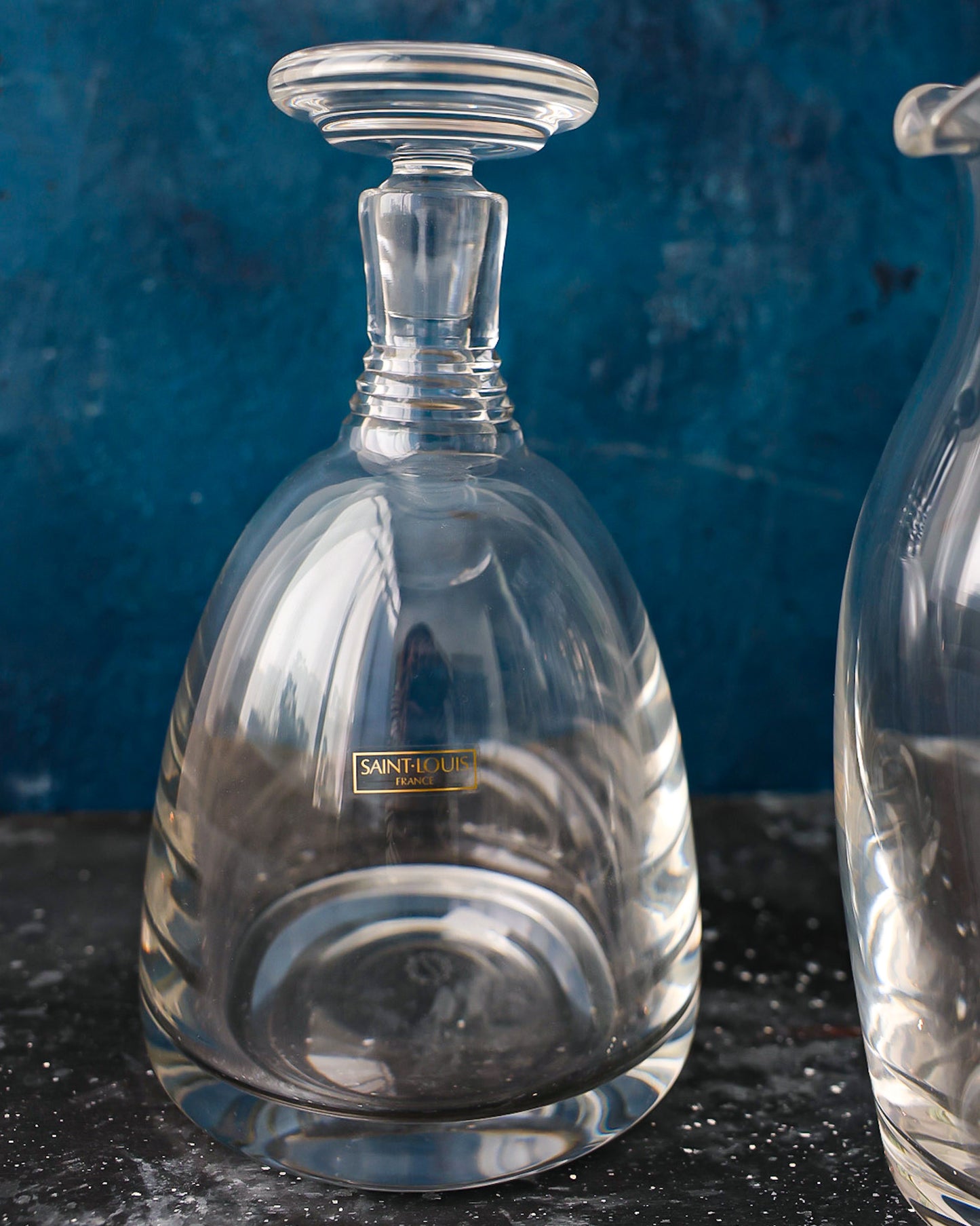 Coppia brocca e bottiglia cristallo Saint Louis