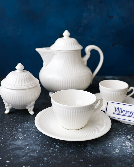 Set da caffè e tè da 6 e 12 Villeroy and Boch porcellana bianca