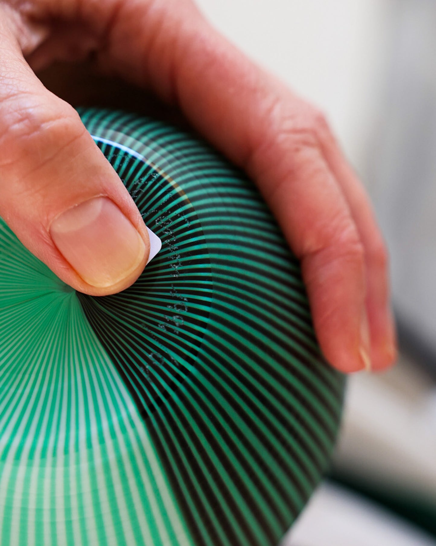 Vaso verde a righe Venini