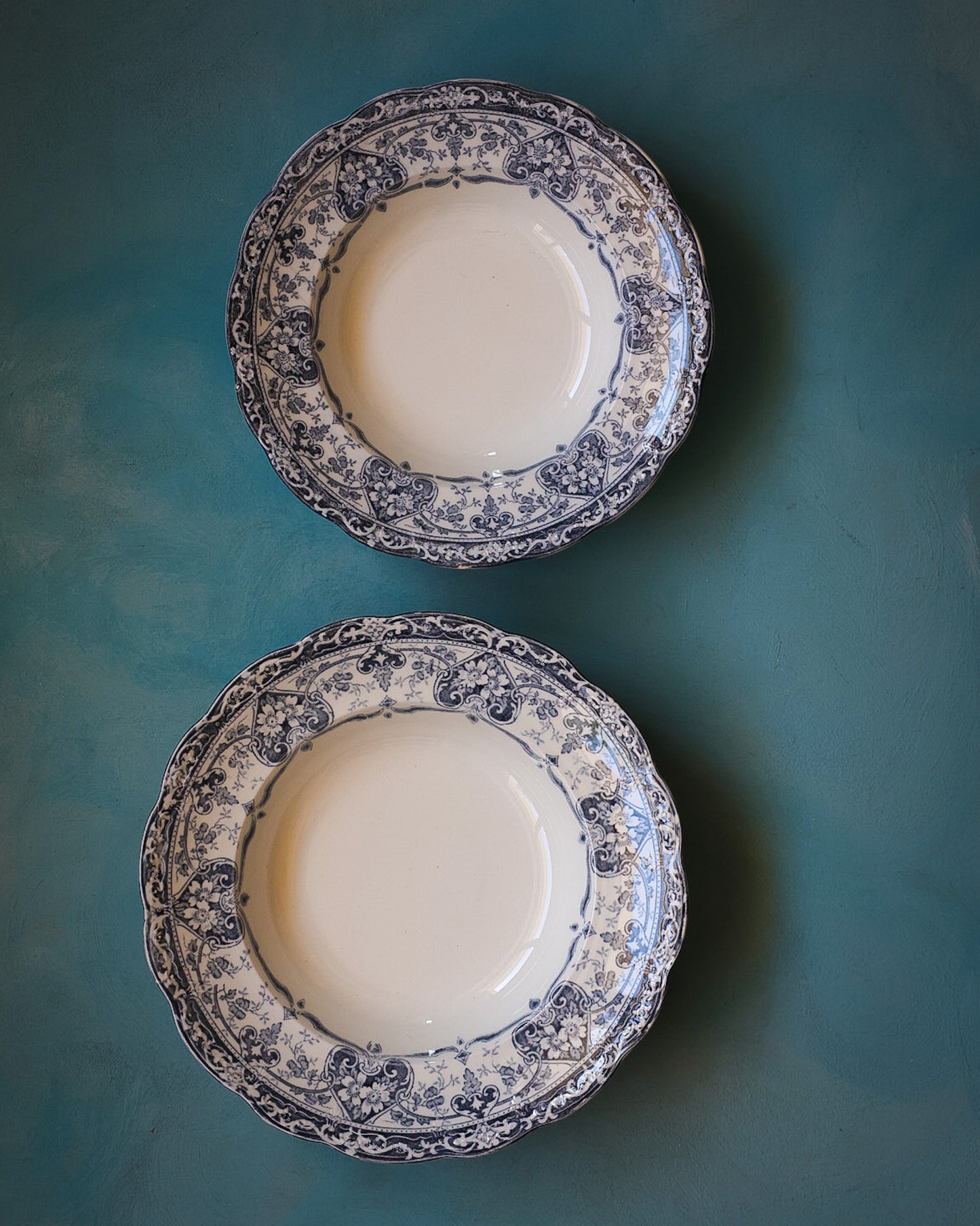 Servizio di piatti da 8 posti completi porcellana inglese decoro a transfer totale 40 pezzi