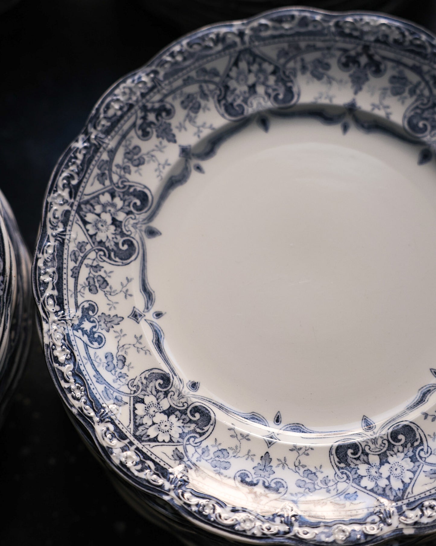 Servizio di piatti da 8 posti completi porcellana inglese decoro a transfer totale 40 pezzi